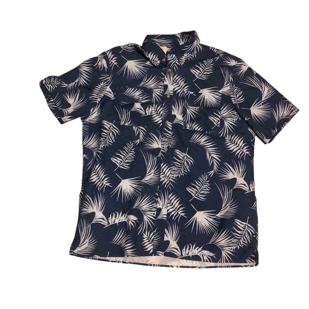 Chaps tropical short sleeve button down outdoor summer shirt Sz Large